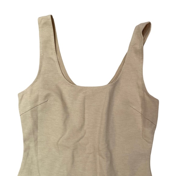 PINKBLUSH Taupe Fitted Sleeveless Midi Dress Maternity - Picture 2 of 2